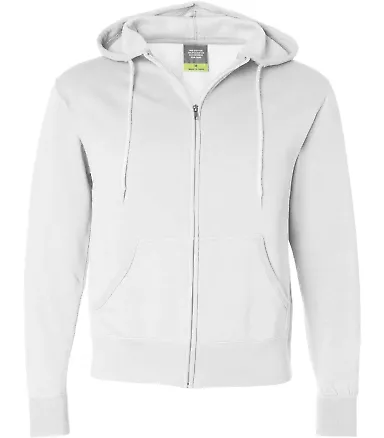 Independent Trading Co. - Unisex Full-Zip Hooded S White front view