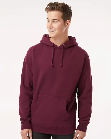 IND4000 Independent Trading Co. Heavyweight hoodie in Maroon front view