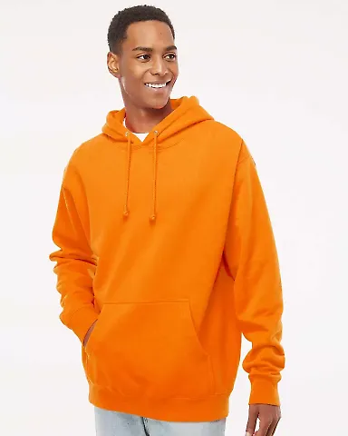 IND4000 Independent Trading Co. Heavyweight hoodie in Safety orange front view