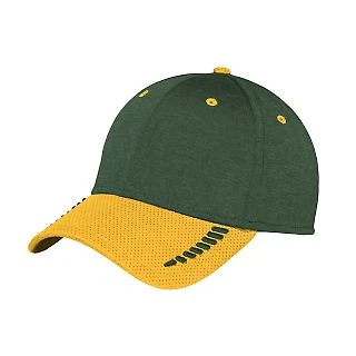 New Era NE704   Shadow Stretch Heather Colorblock  Gold/Dk Grn SH front view