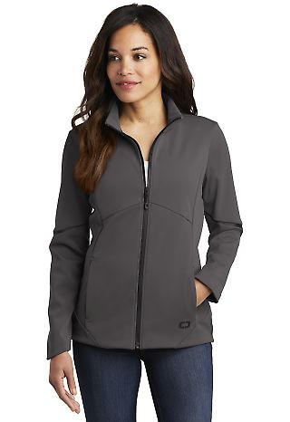 Ogio LOG725 OGIO  Ladies Exaction Soft Shell Jacke Tarmac Grey front view