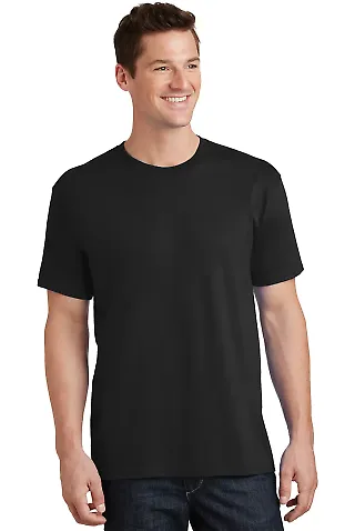Port & Company PC54T  Tall Core Cotton Tee Jet Black front view