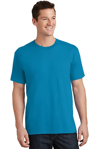Port & Company PC54T  Tall Core Cotton Tee Neon Blue front view