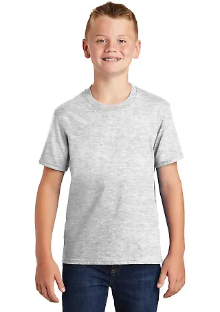 Port & Company PC455Y Youth Fan Favorite Blend Tee Ash front view