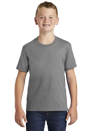 Port & Company PC455Y Youth Fan Favorite Blend Tee Graphite Hthr front view