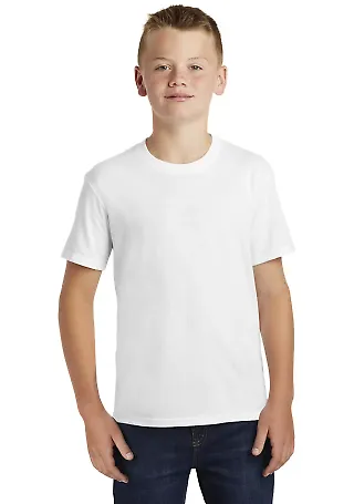 Port & Company PC455Y Youth Fan Favorite Blend Tee White front view