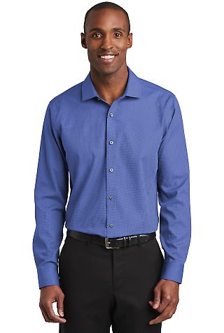 Red House RH390   Slim Fit Nailhead Non-Iron Shirt Medit Blue front view