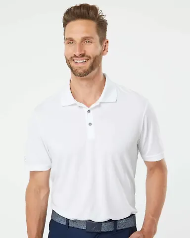 Adidas Golf Clothing A230 Performance Sport Polo White front view