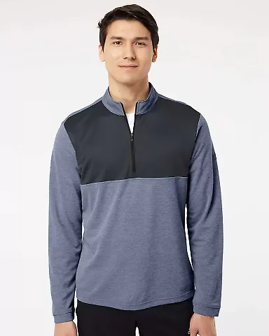 Adidas Golf Clothing A280 Lightweight UPF pullover Collegiate Navy Heather/ Carbon front view