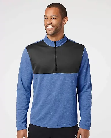 Adidas Golf Clothing A280 Lightweight UPF pullover Collegiate Royal Heather/ Carbon front view