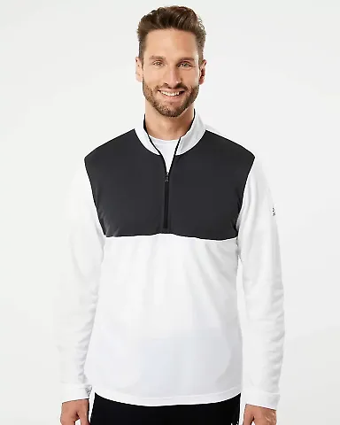 Adidas Golf Clothing A280 Lightweight UPF pullover White/ Carbon front view