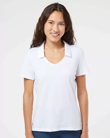 Adidas Golf Clothing A323 Women's Cotton Blend Spo White front view