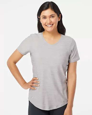 Adidas Golf Clothing A373 Women's Tech Tee Mid Grey Melange front view