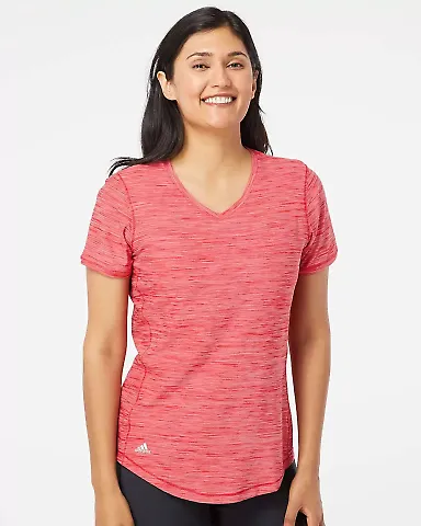 Adidas Golf Clothing A373 Women's Tech Tee Collegiate Red Melange front view