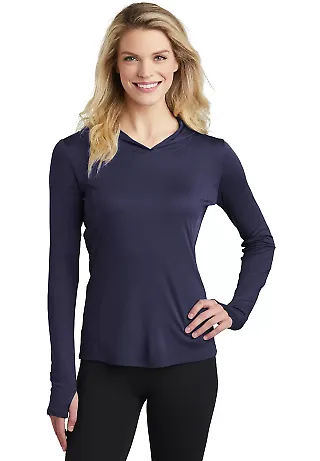 Sport Tek LST358 Sport-Tek Ladies PosiCharge Com True Navy front view