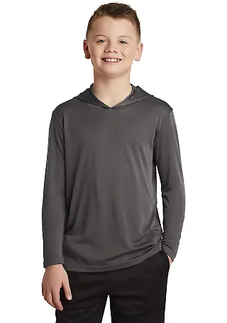 Sport Tek YST358 Sport-Tek Youth PosiCharge Comp Iron Grey front view