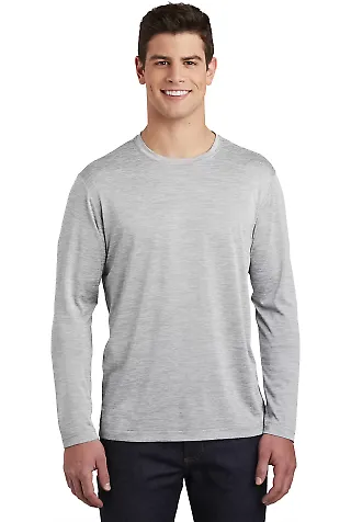 Sport Tek ST390LS Sport-Tek PosiCharge Long Slee Silver Electrc front view