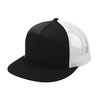 Sport Tek STC38 Sport-Tek  Yupoong  5-Panel Classi in Black/white front view