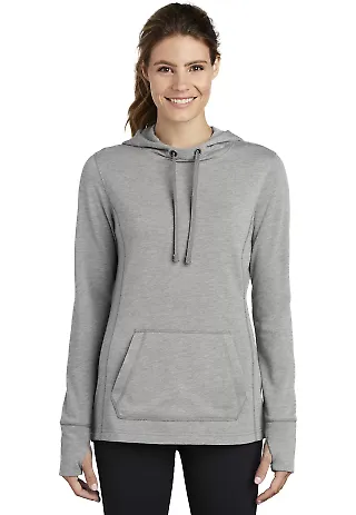 Sport Tek LST296 Sport-Tek Ladies PosiCharge Tri Light Grey Hth front view
