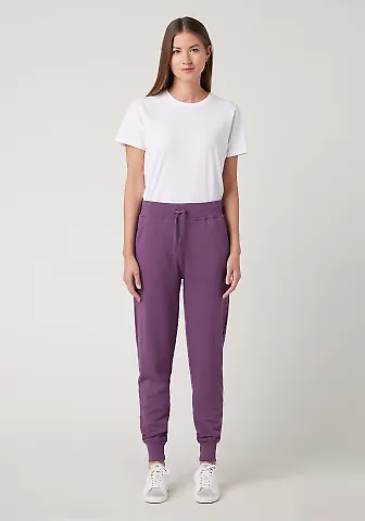Cotton Heritage W7280 Women's French Terry Jogger in Fig purple front view