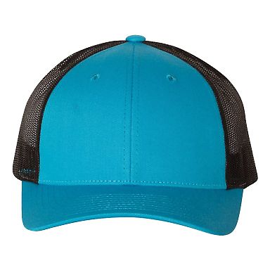 Richardson Hats 115 Low Pro Trucker Cap Cyan/ Black front view