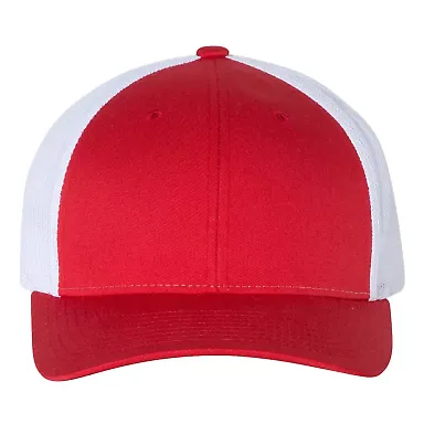 Richardson Hats 115 Low Pro Trucker Cap in Red/ white front view