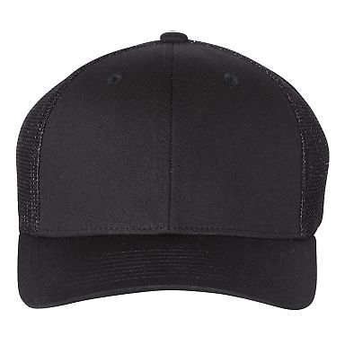 Richardson Hats 110 Fitted Trucker with R-Flex Black front view