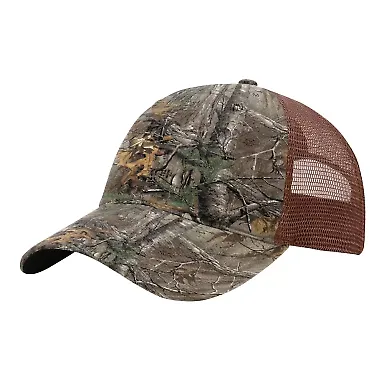 Richardson Hats 111P Washed Printed Trucker Cap in Realtree xtra/ brown front view
