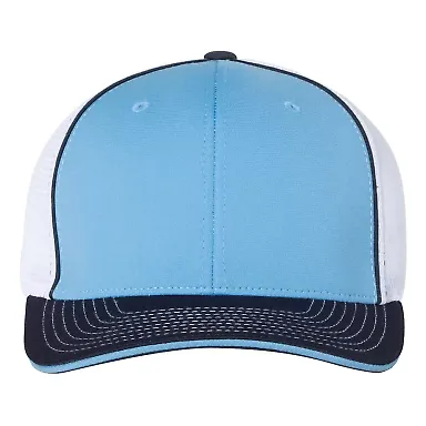 Richardson Hats 172 Fitted Pulse Sportmesh Cap wit Columbia Blue/ White/ Navy Tri front view