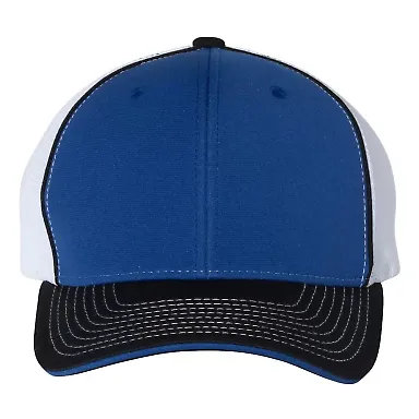 Richardson Hats 172 Fitted Pulse Sportmesh Cap wit Royal/ White/ Black Tri front view