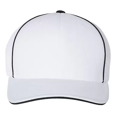 Richardson Hats 172 Fitted Pulse Sportmesh Cap wit White/ Black Contrast front view