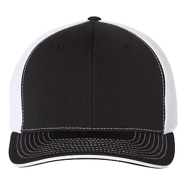 Richardson Hats 172 Fitted Pulse Sportmesh Cap wit Black/ White Split front view