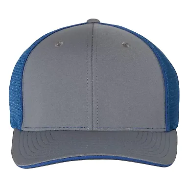 Richardson Hats 172 Fitted Pulse Sportmesh Cap wit Charcoal/ Royal Split front view