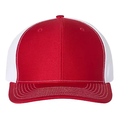 Richardson Hats 312 Twill Back Trucker Cap in Red/ white front view