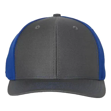 Richardson Hats 312 Twill Back Trucker Cap in Charcoal/ royal front view
