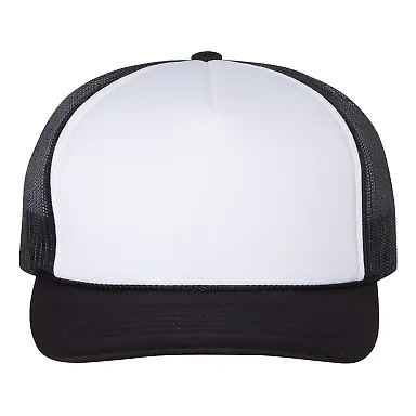 Richardson Hats 113 Foam Trucker Cap White/ Black front view