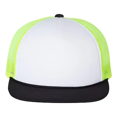 Richardson Hats 113 Foam Trucker Cap White/ Neon Yellow/ Black front view