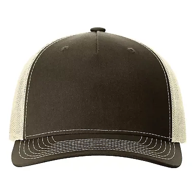Richardson Hats 112FP Trucker Cap in Chocolate chip/ birch front view
