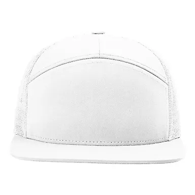 Richardson Hats 168 Hi-Pro 7- Panel Trucker Cap in White front view