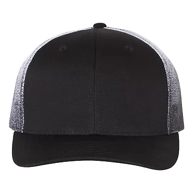 Richardson Hats 112PM Printed Mesh-Back Trucker Ca in Black/ black to white fade front view
