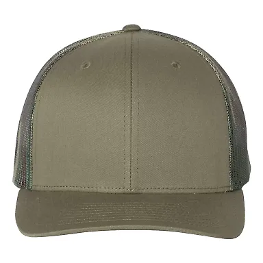 Richardson Hats 112PM Printed Mesh-Back Trucker Ca in Loden/ green camo front view