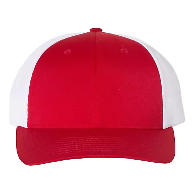 Richardson Hats 174 Performance Trucker Cap in Red/ white front view