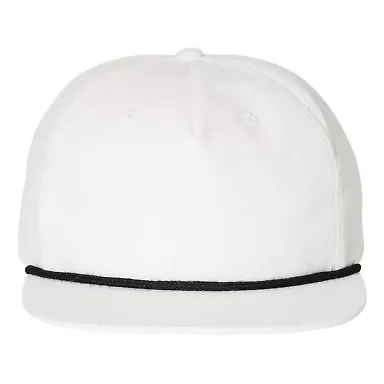 Richardson Hats 256 Umpqua Snapback Cap in White/ black front view