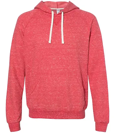 Jerzees 90MR Snow Heather French Terry Pullover Ho Red front view