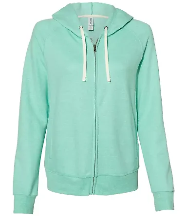 Jerzees 92WR Women's Snow Heather French Terry Ful Mint front view
