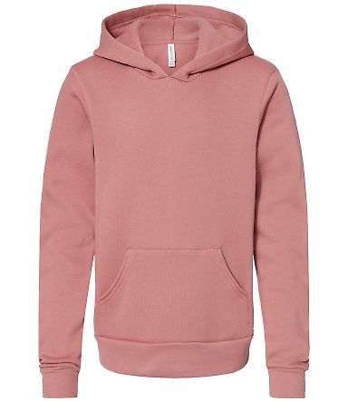 Bella + Canvas 3719Y Youth Sponge Fleece Hoodie in Mauve front view