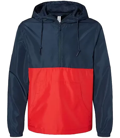 Independent Trading Co. EXP54LWP Lightweight Windb Classic Navy/ Red front view