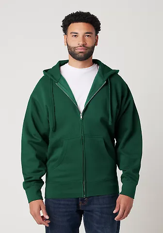 Cotton Heritage M2781 Premium Full-Zip Hoodie (New in Forest green front view