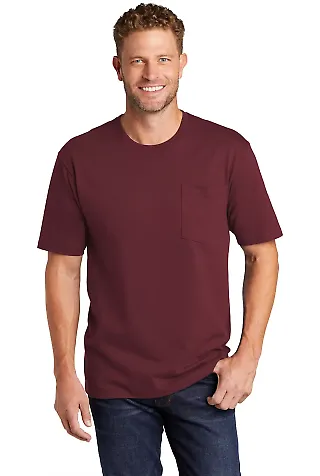 Cornerstone CS430 CornerStone Workwear Pocket T Maroon front view