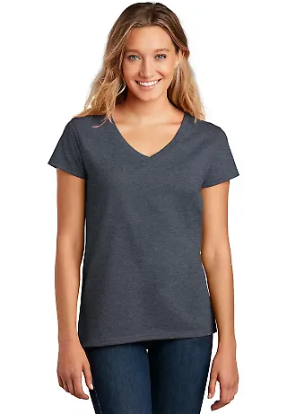 District Clothing DT8001 District    Women¿s Re-T Heathered Navy front view